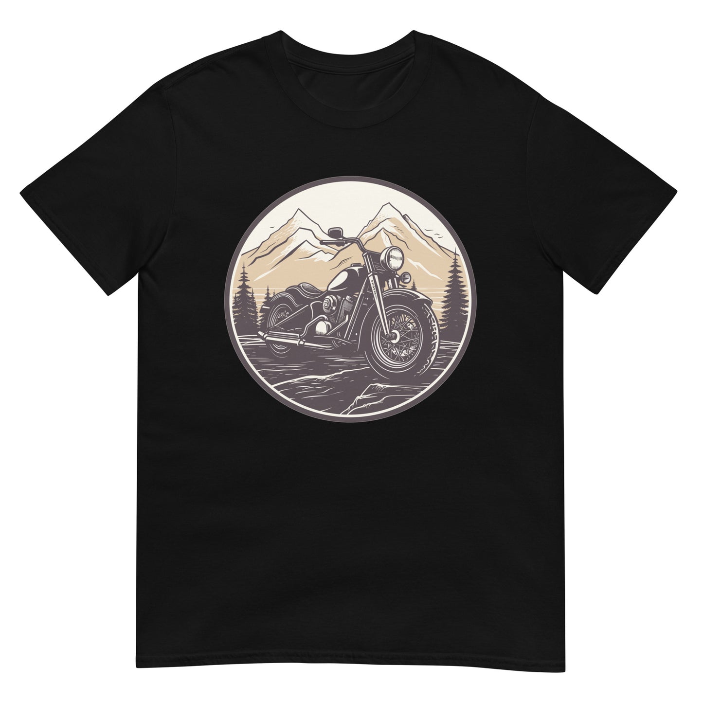 Motorrad vor Berglandschaft Biker T-Shirt