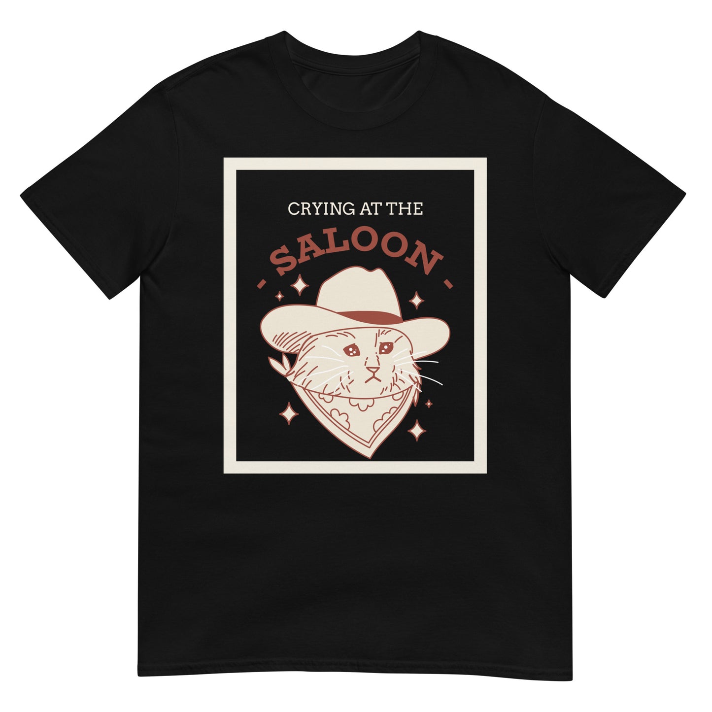 Crying at the saloon Cowboy Katze T-Shirt
