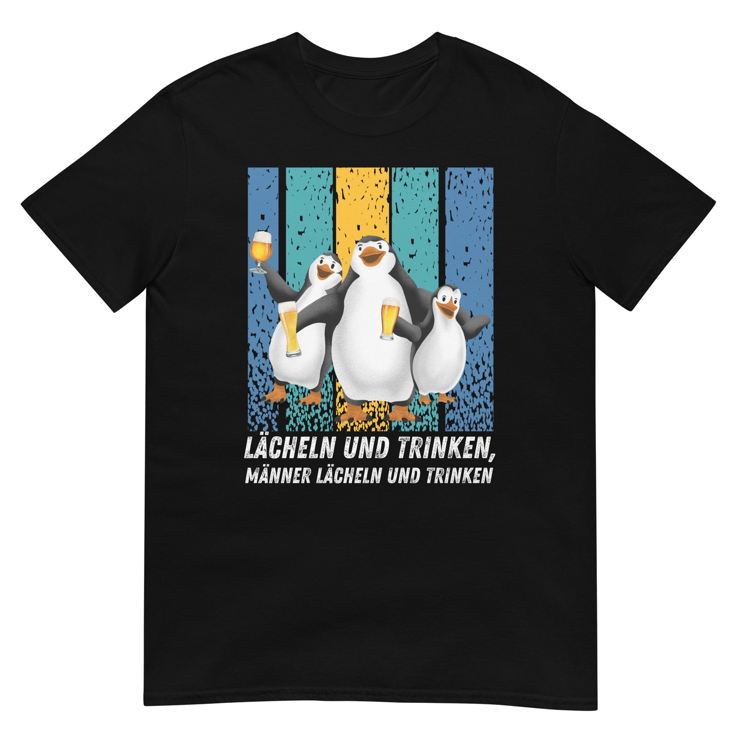 Lächeln und Trinken, Männer Bier Pinguine T-Shirt