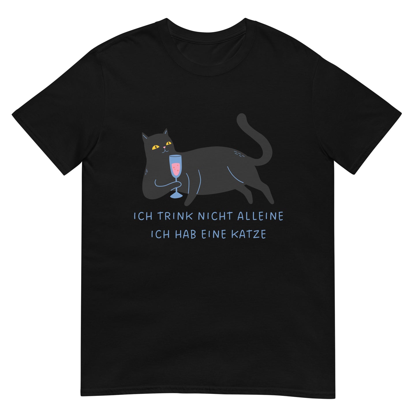 Ich trink nicht alleine Katze Wein T-Shirt