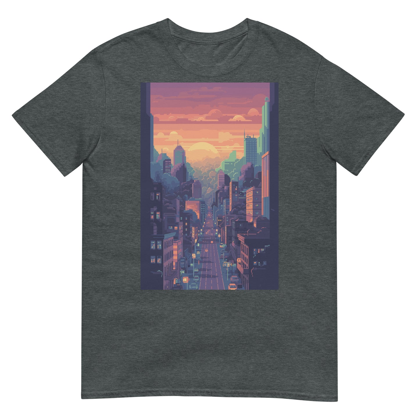 64-Bit Pixel-Stadt Lo-Fi T-Shirt