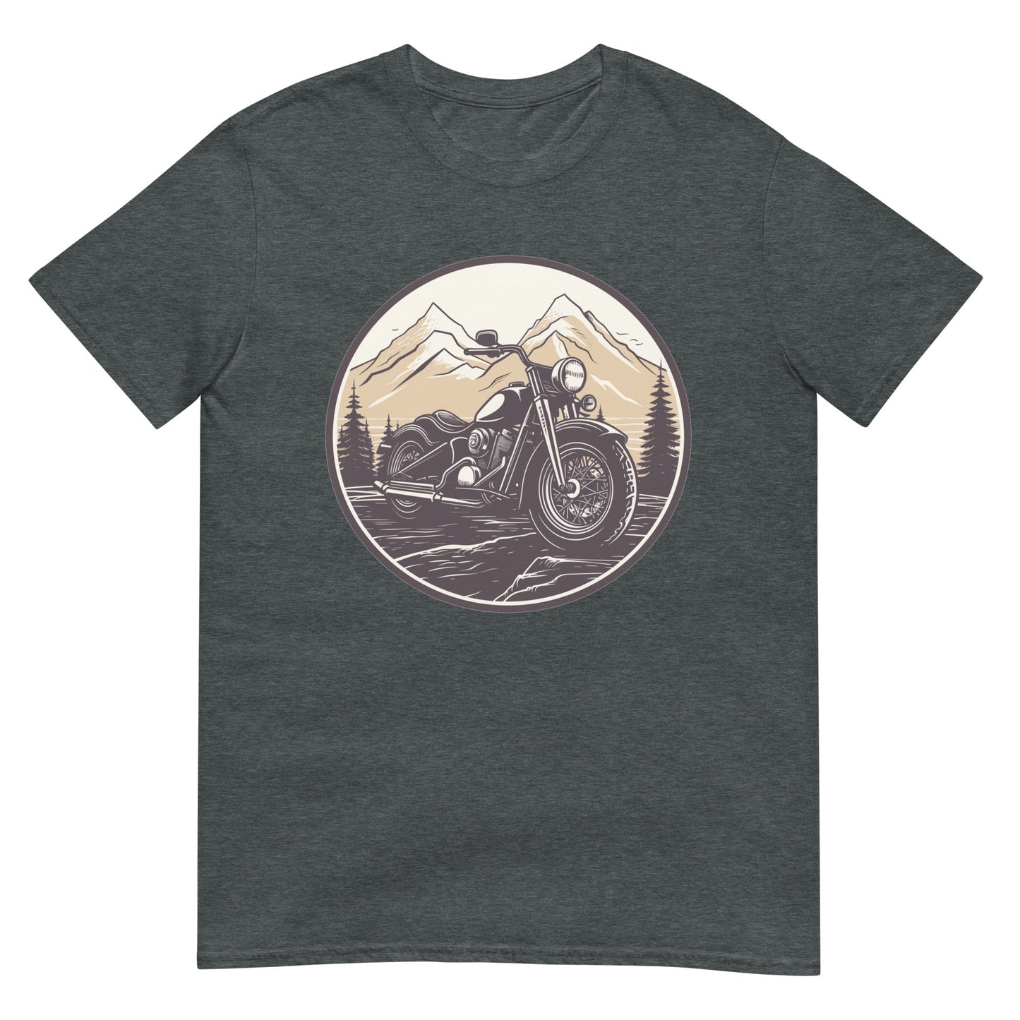 Motorrad vor Berglandschaft Biker T-Shirt