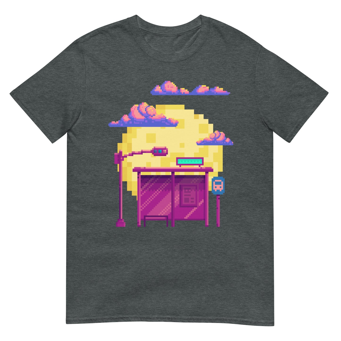 Pixel Bushaltestelle Retro Gamer T-Shirt