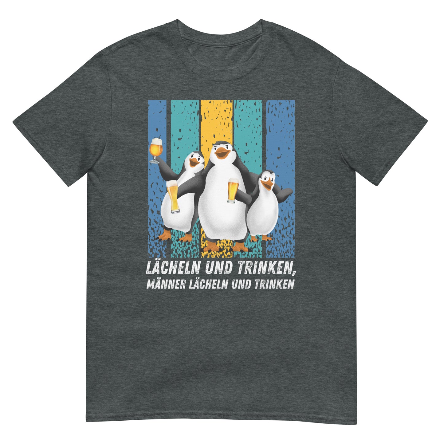 Lächeln und Trinken, Männer Bier Pinguine T-Shirt