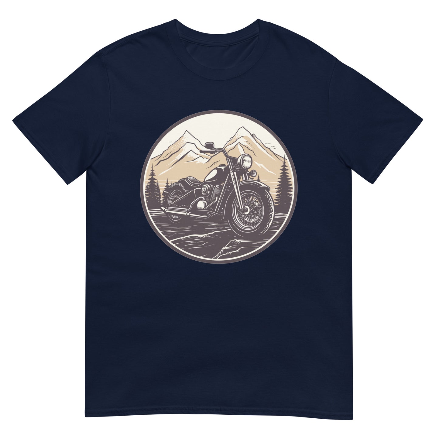 Motorrad vor Berglandschaft Biker T-Shirt