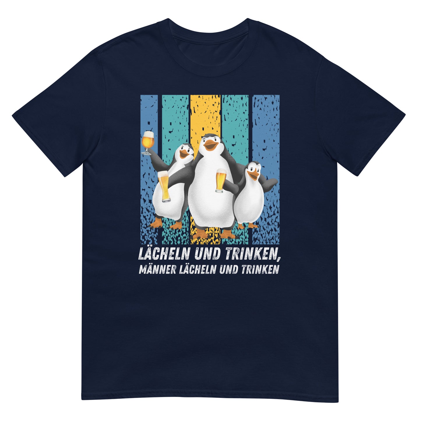 Lächeln und Trinken, Männer Bier Pinguine T-Shirt