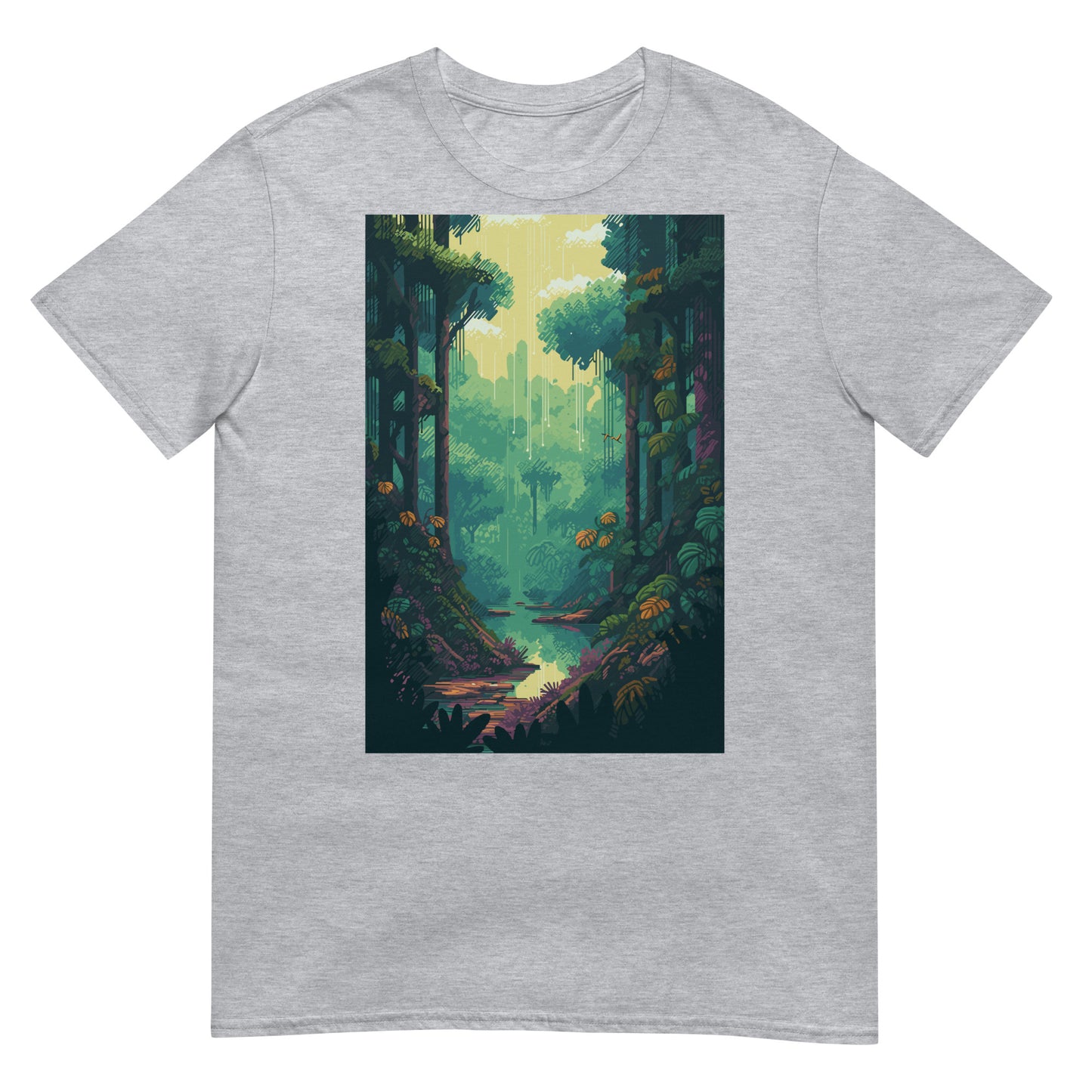 64-Bit Pixel-Urwald Dschungel T-Shirt