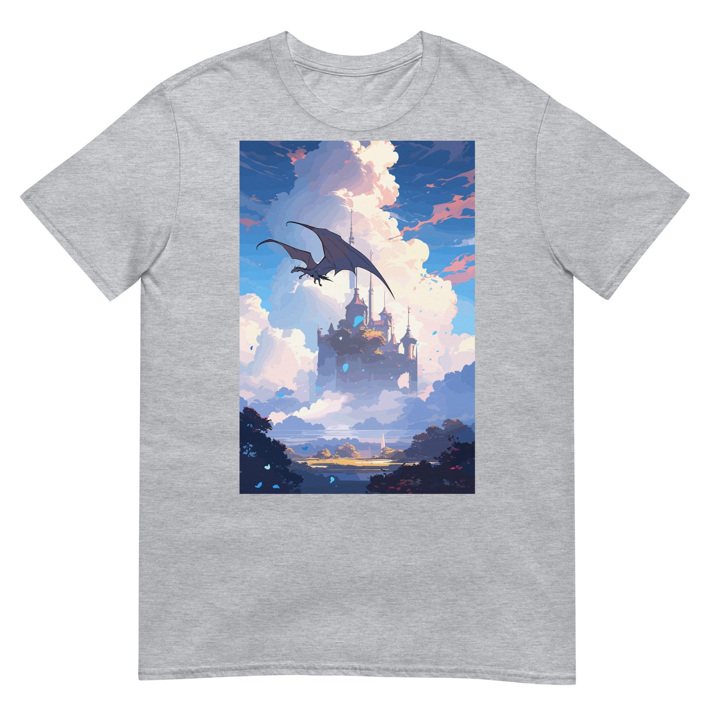 Drache vor Wolkenschloss T-Shirt