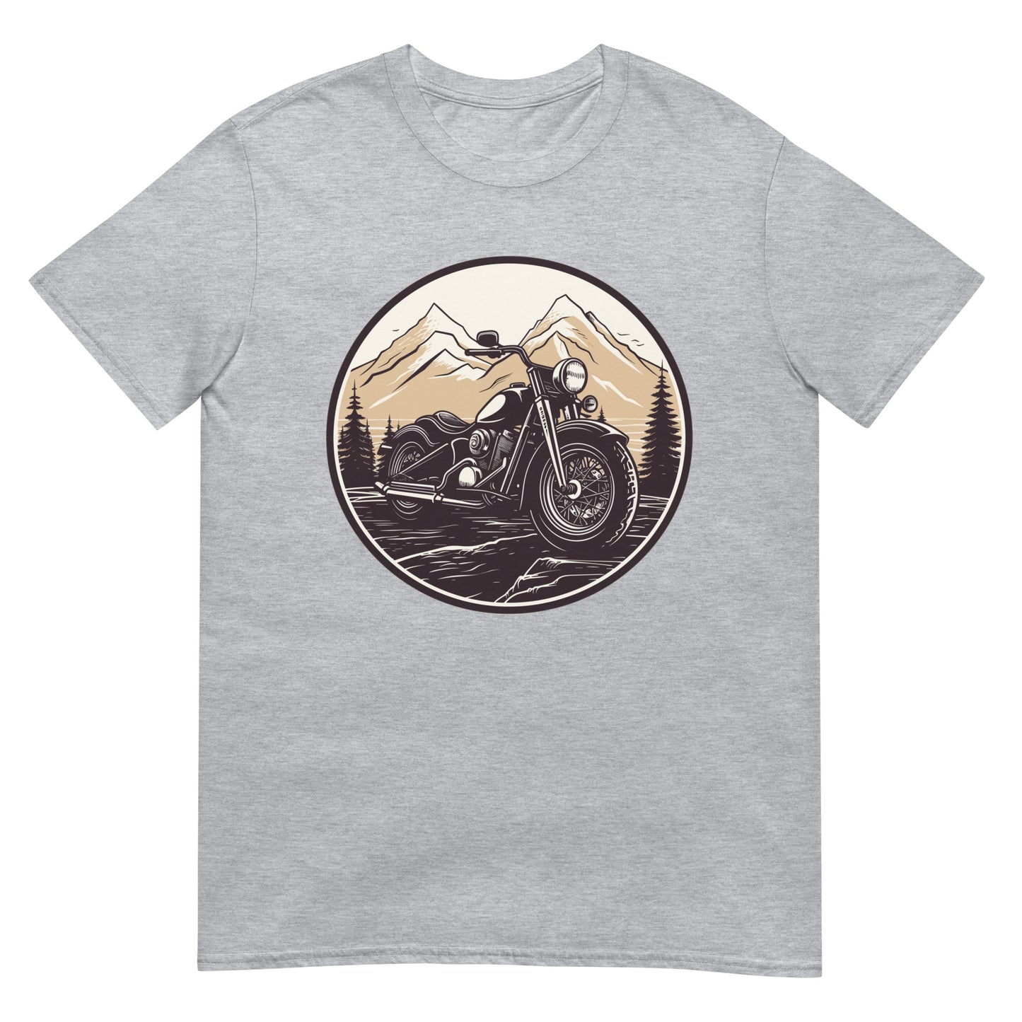 Motorrad vor Berglandschaft Biker T-Shirt