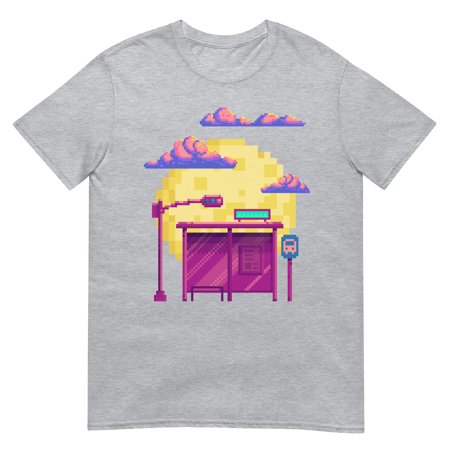 Pixel Bushaltestelle Retro Gamer T-Shirt