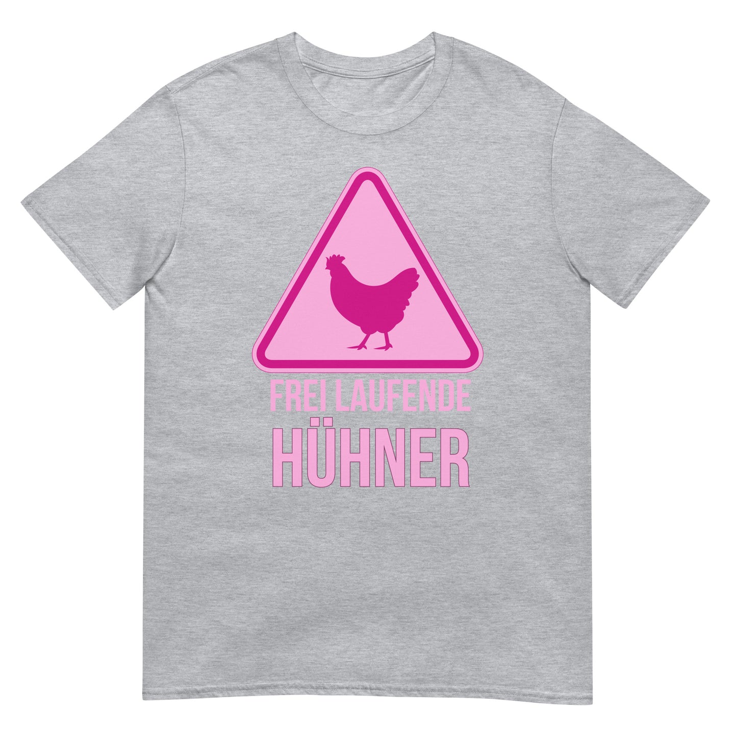 Frei Laufende Hühner Warnschild JGA T-Shirt
