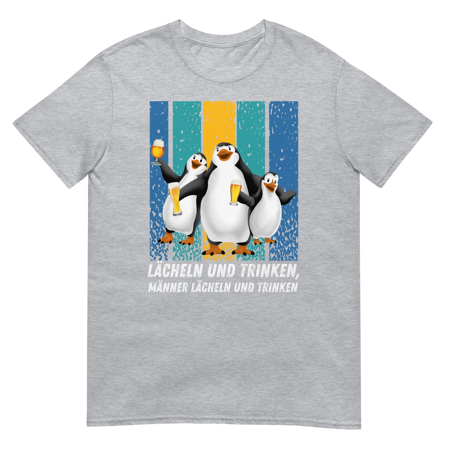 Lächeln und Trinken, Männer Bier Pinguine T-Shirt