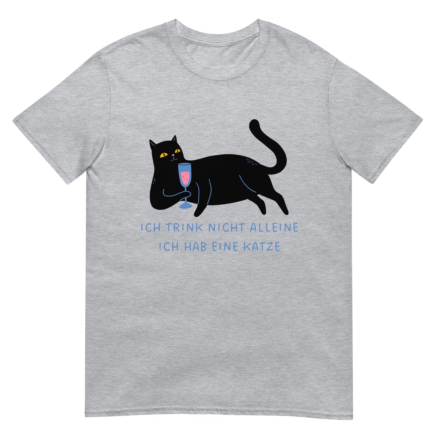 Ich trink nicht alleine Katze Wein T-Shirt