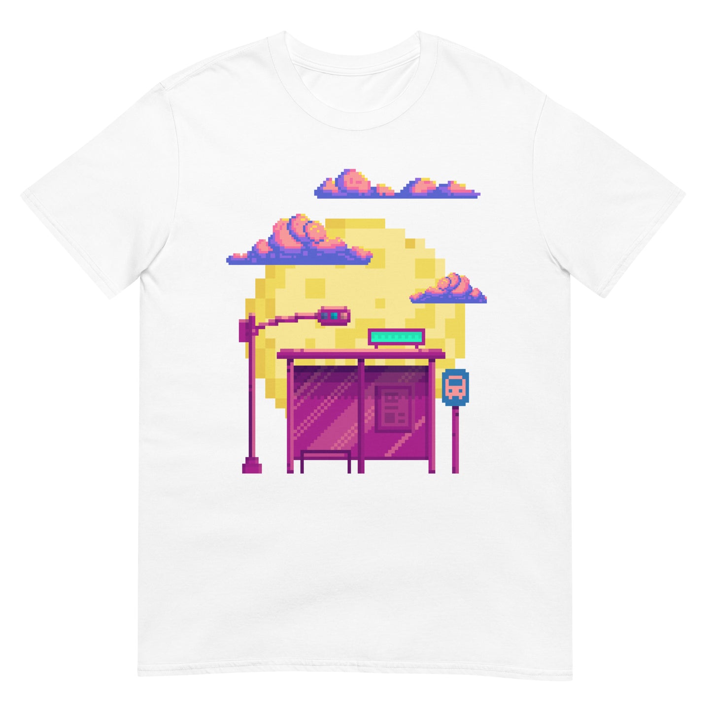 Pixel Bushaltestelle Retro Gamer T-Shirt