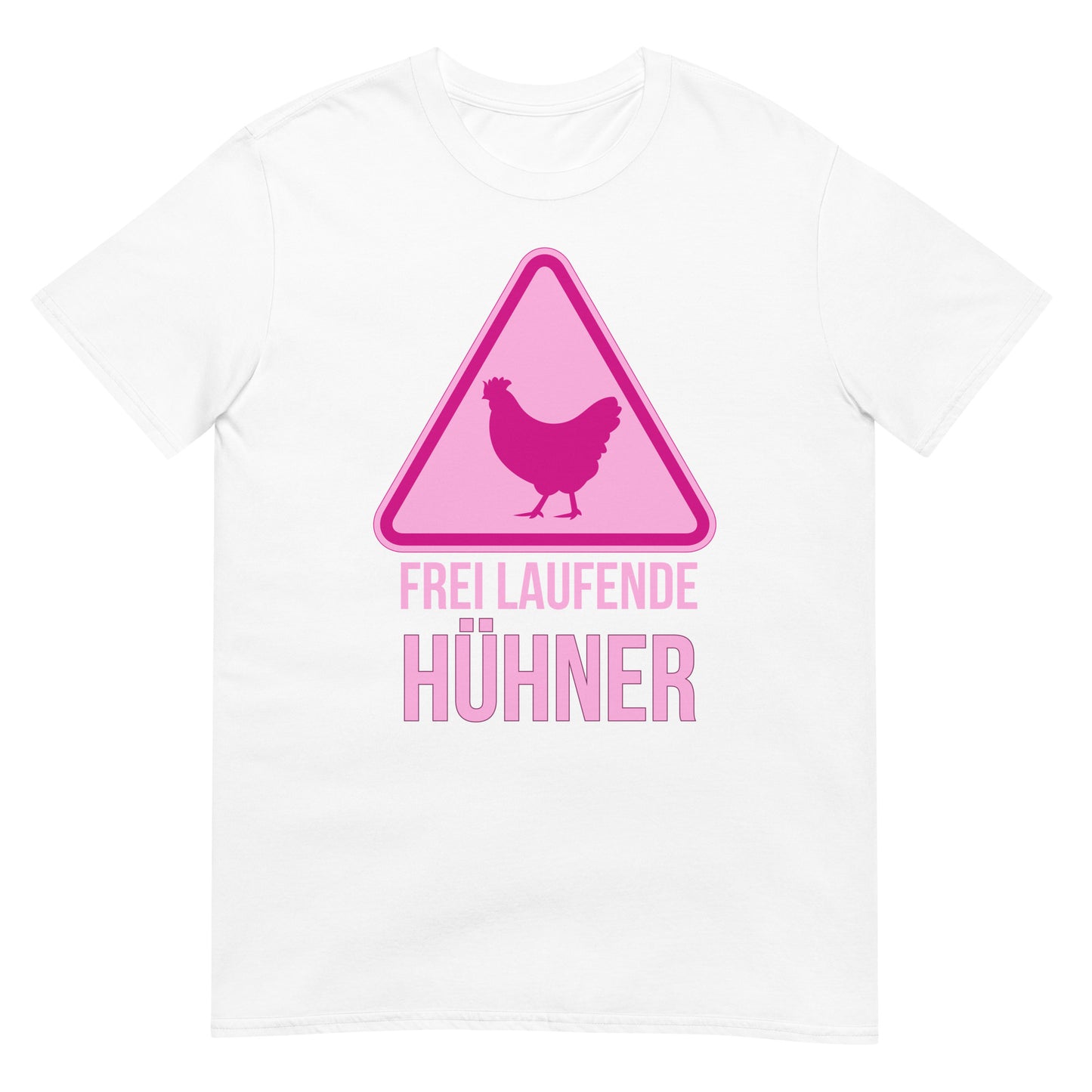 Frei Laufende Hühner Warnschild JGA T-Shirt