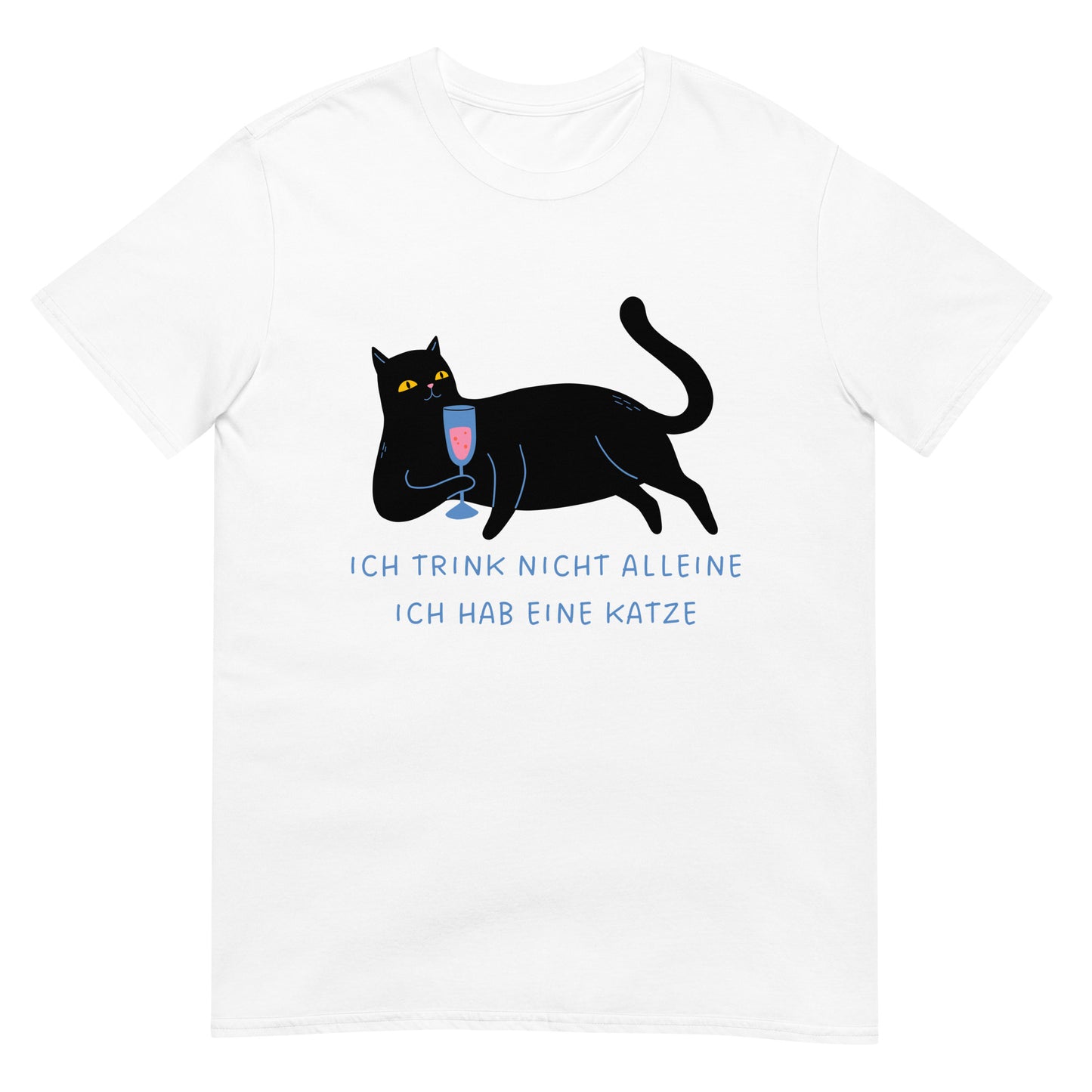 Ich trink nicht alleine Katze Wein T-Shirt