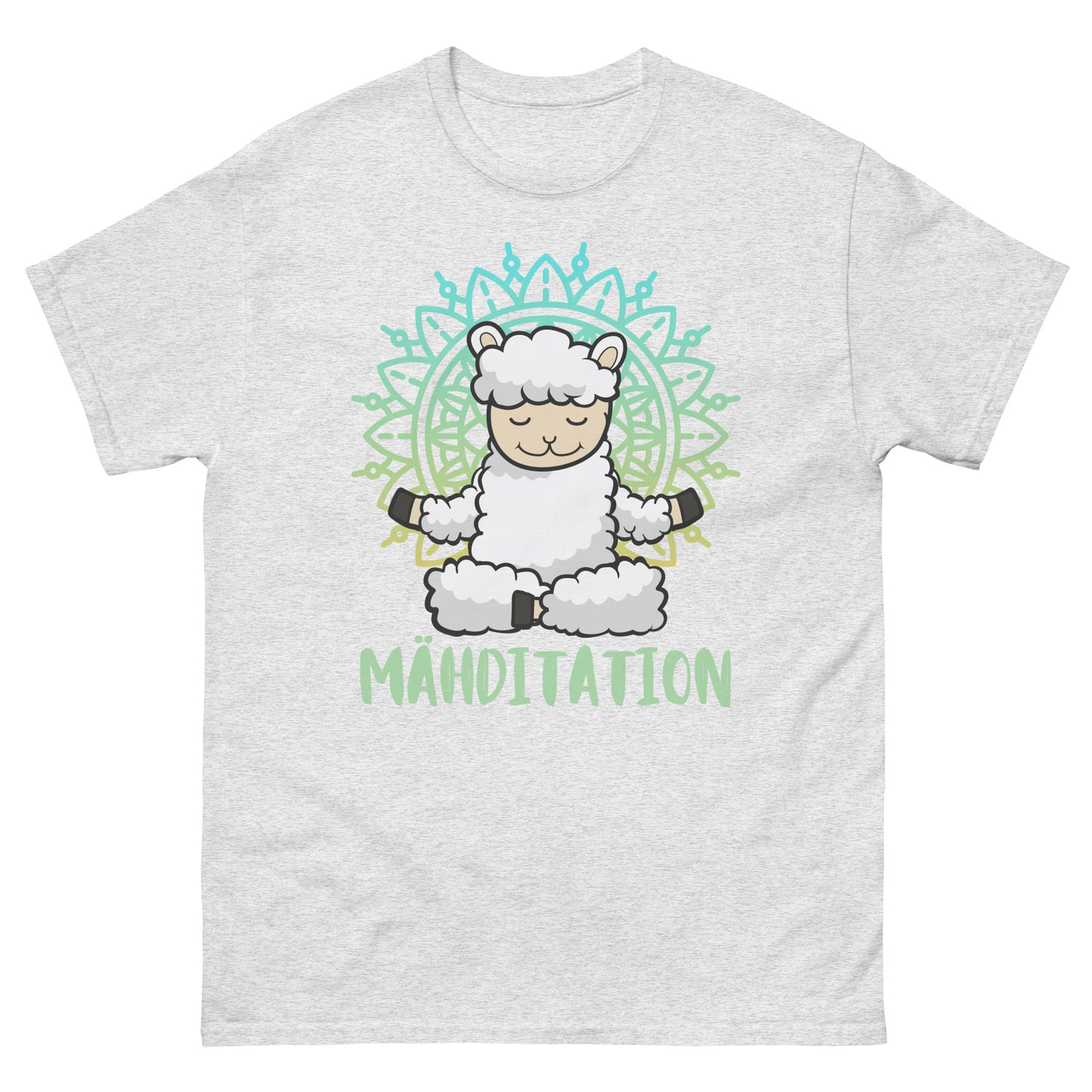 Mähditation Schaf Yoga Wortspiel T-Shirt