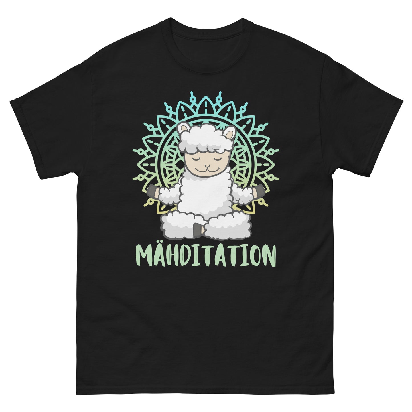 Mähditation Schaf Yoga Wortspiel T-Shirt