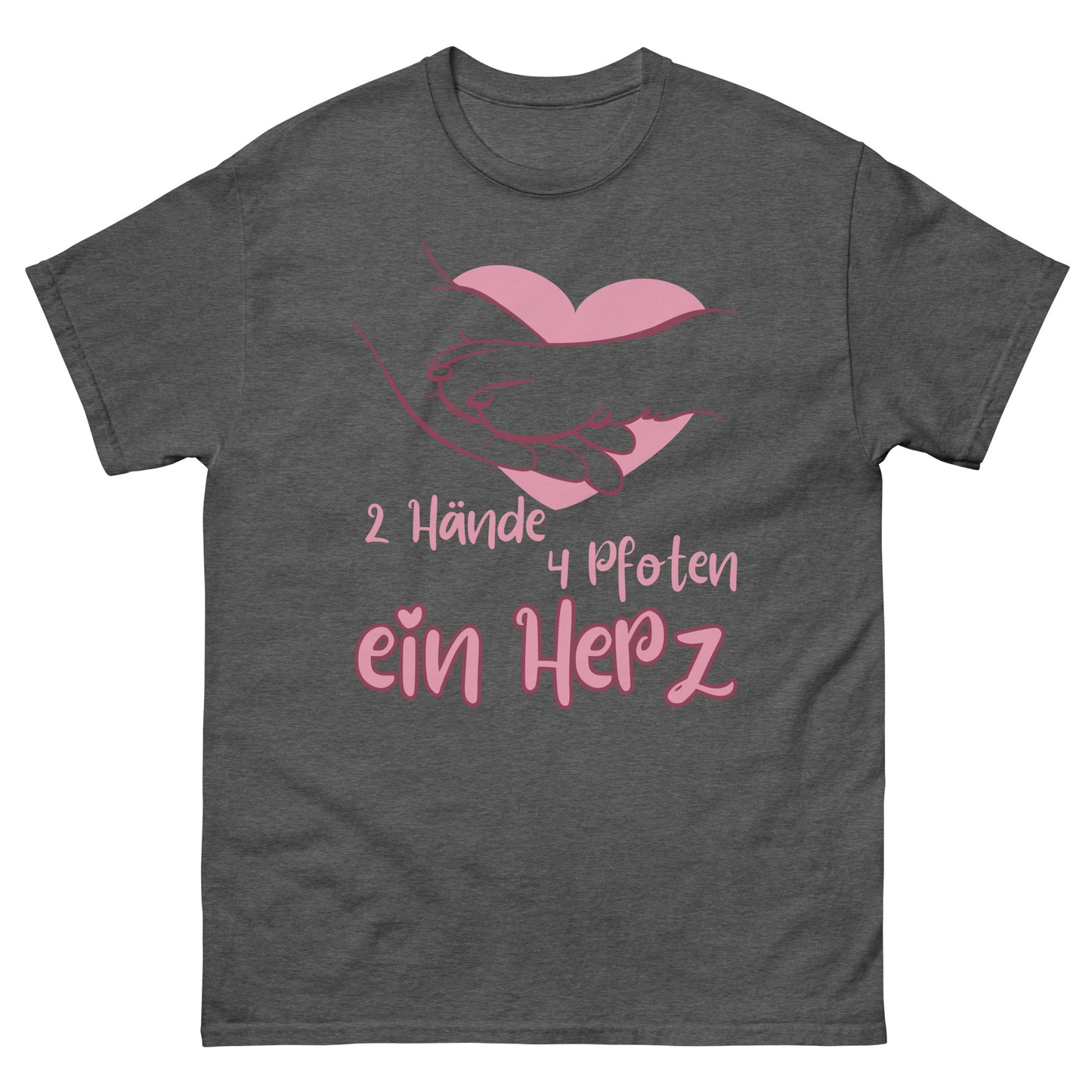 2 Hände 4 Pfoten Ein Herz Hund Haustier T-Shirt