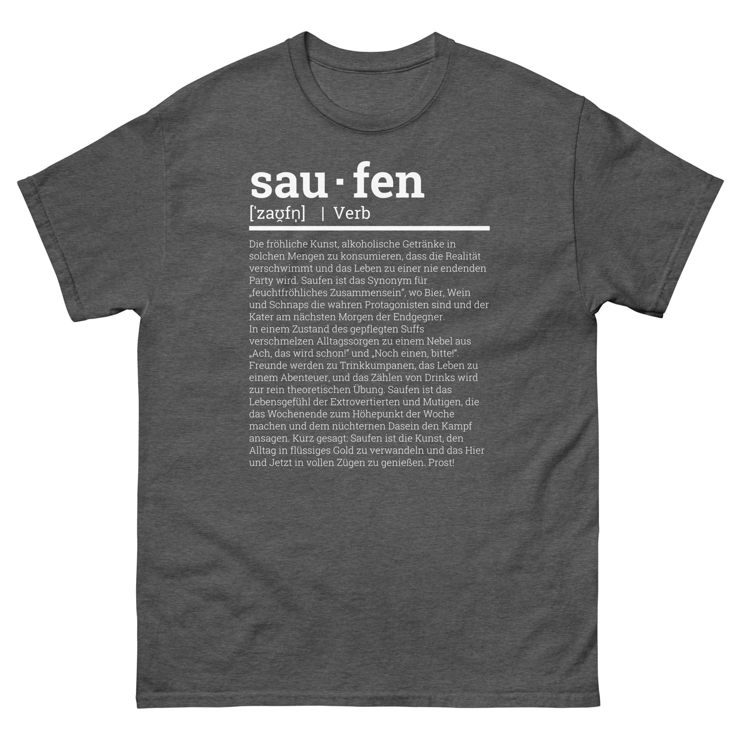Saufen Definition Wörterbuch T-Shirt