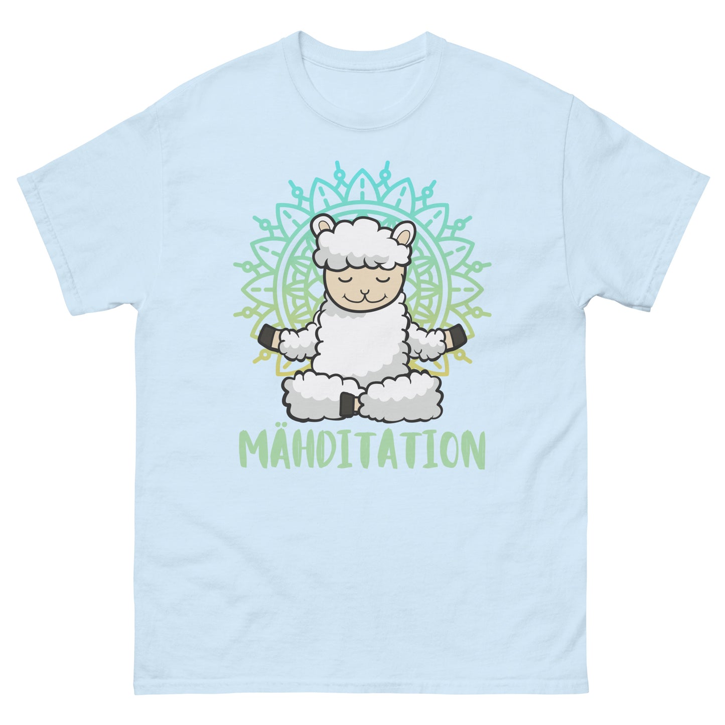 Mähditation Schaf Yoga Wortspiel T-Shirt