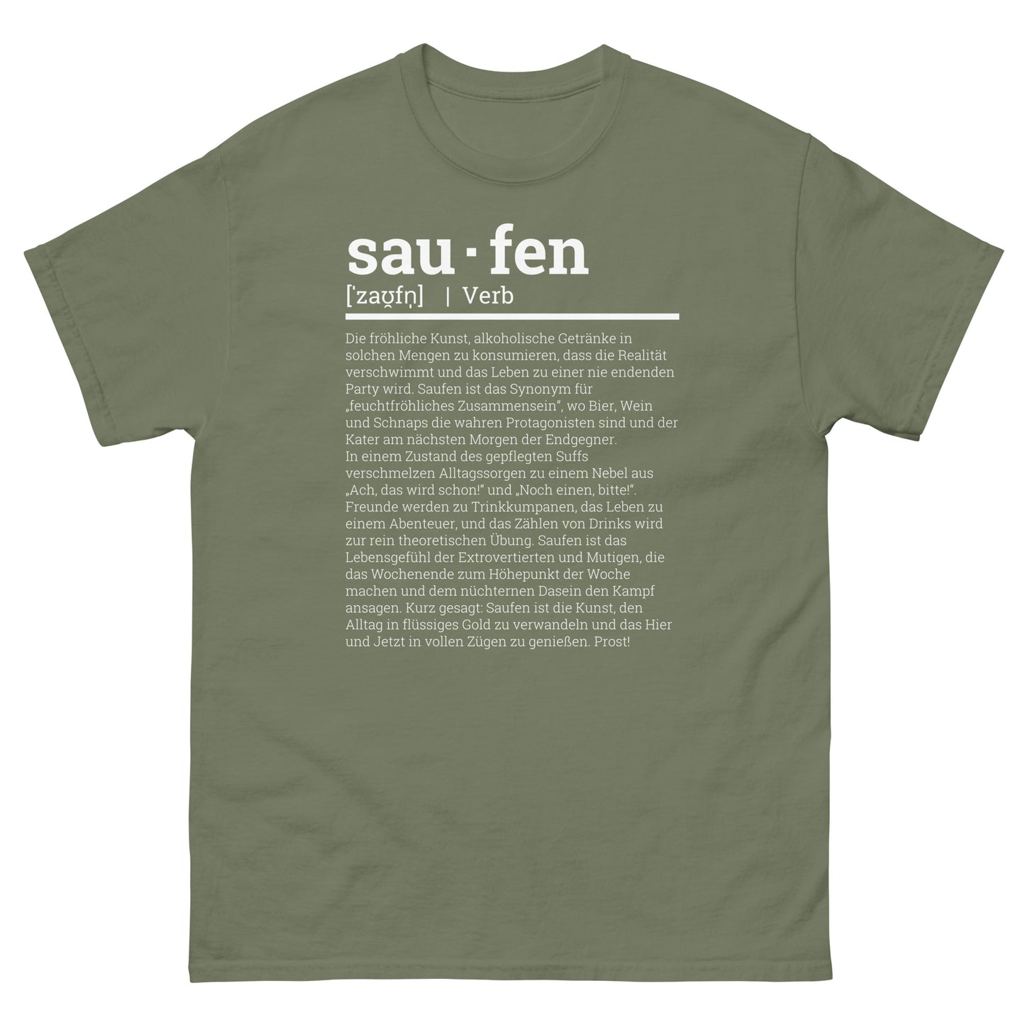 Saufen Definition Wörterbuch T-Shirt