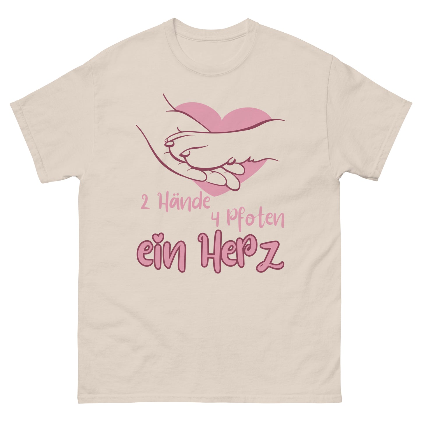 2 Hände 4 Pfoten Ein Herz Hund Haustier T-Shirt