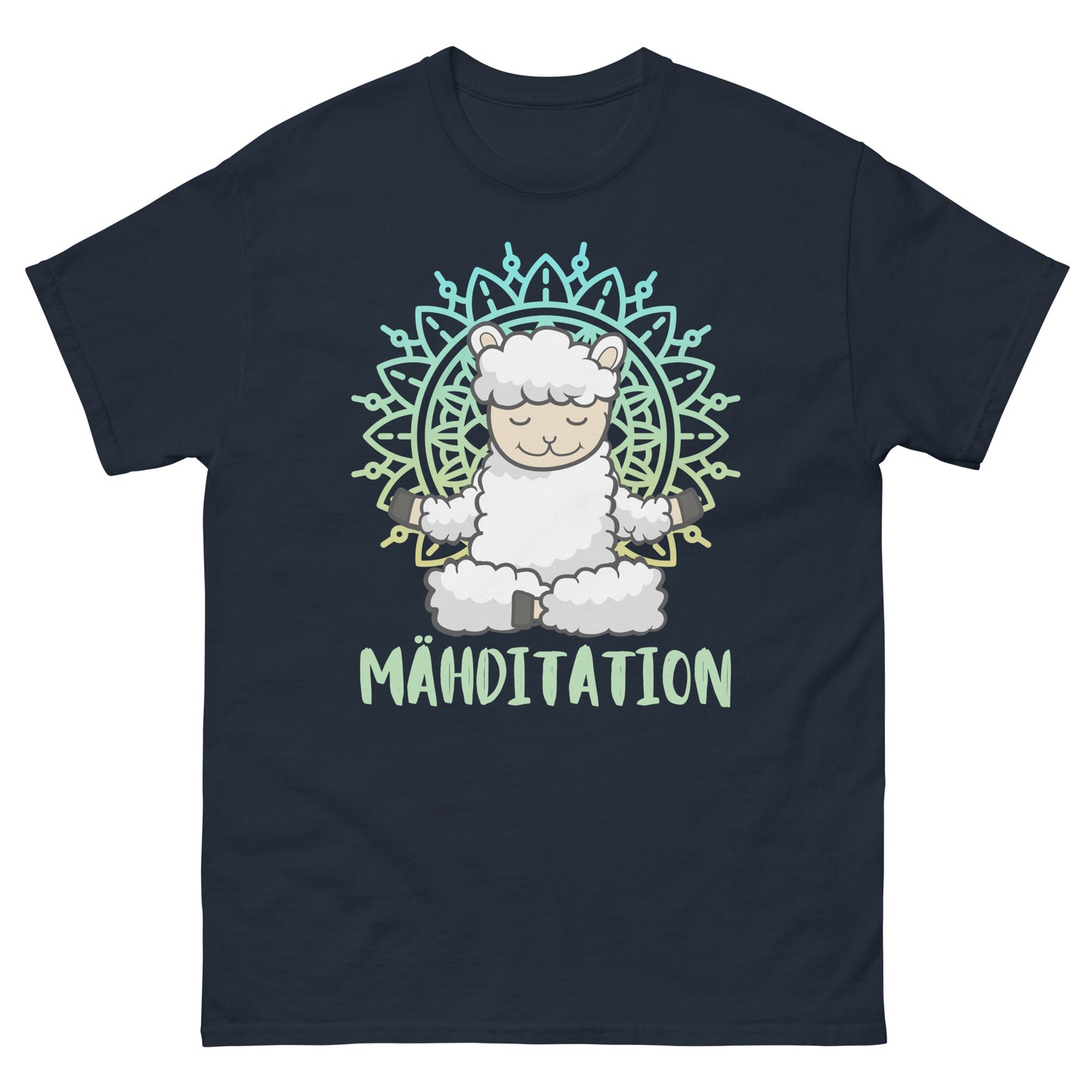 Mähditation Schaf Yoga Wortspiel T-Shirt