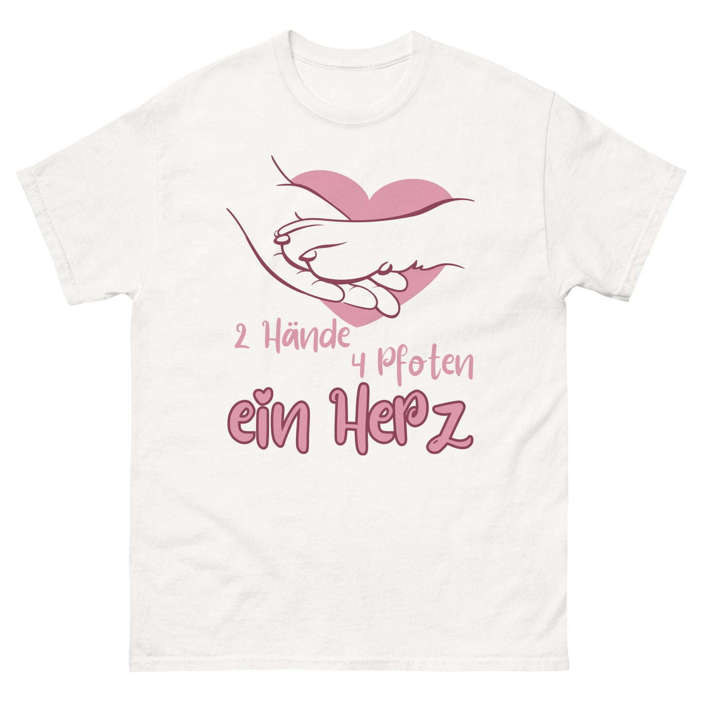 2 Hände 4 Pfoten Ein Herz Hund Haustier T-Shirt