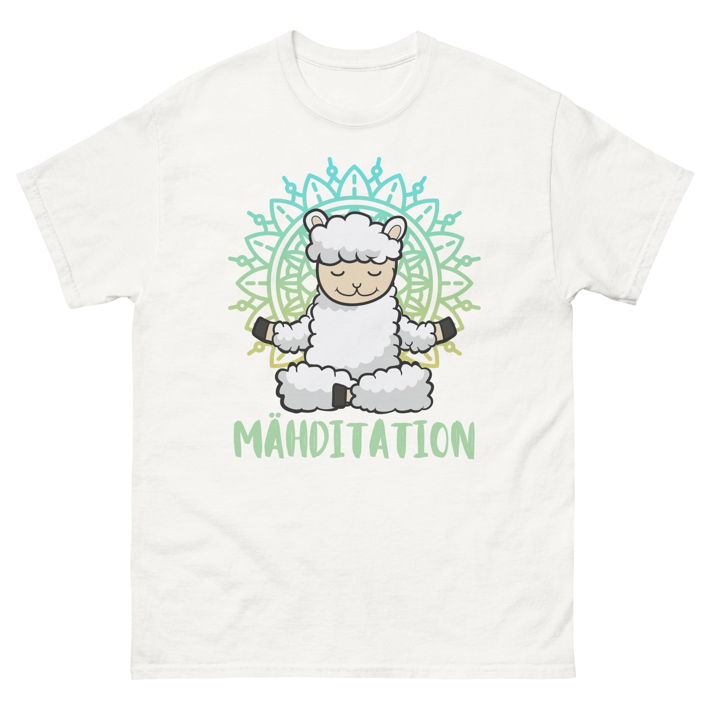 Mähditation Schaf Yoga Wortspiel T-Shirt