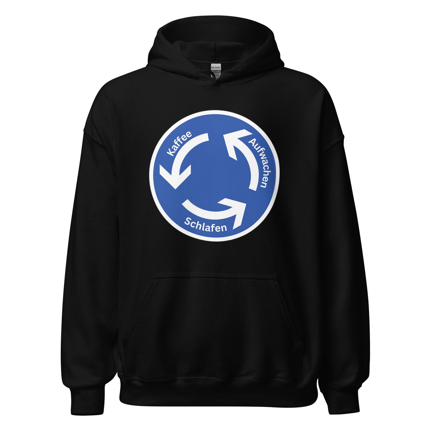 Aufwachen Kaffee Schlafen Kreisverkehr Kapuzenpullover