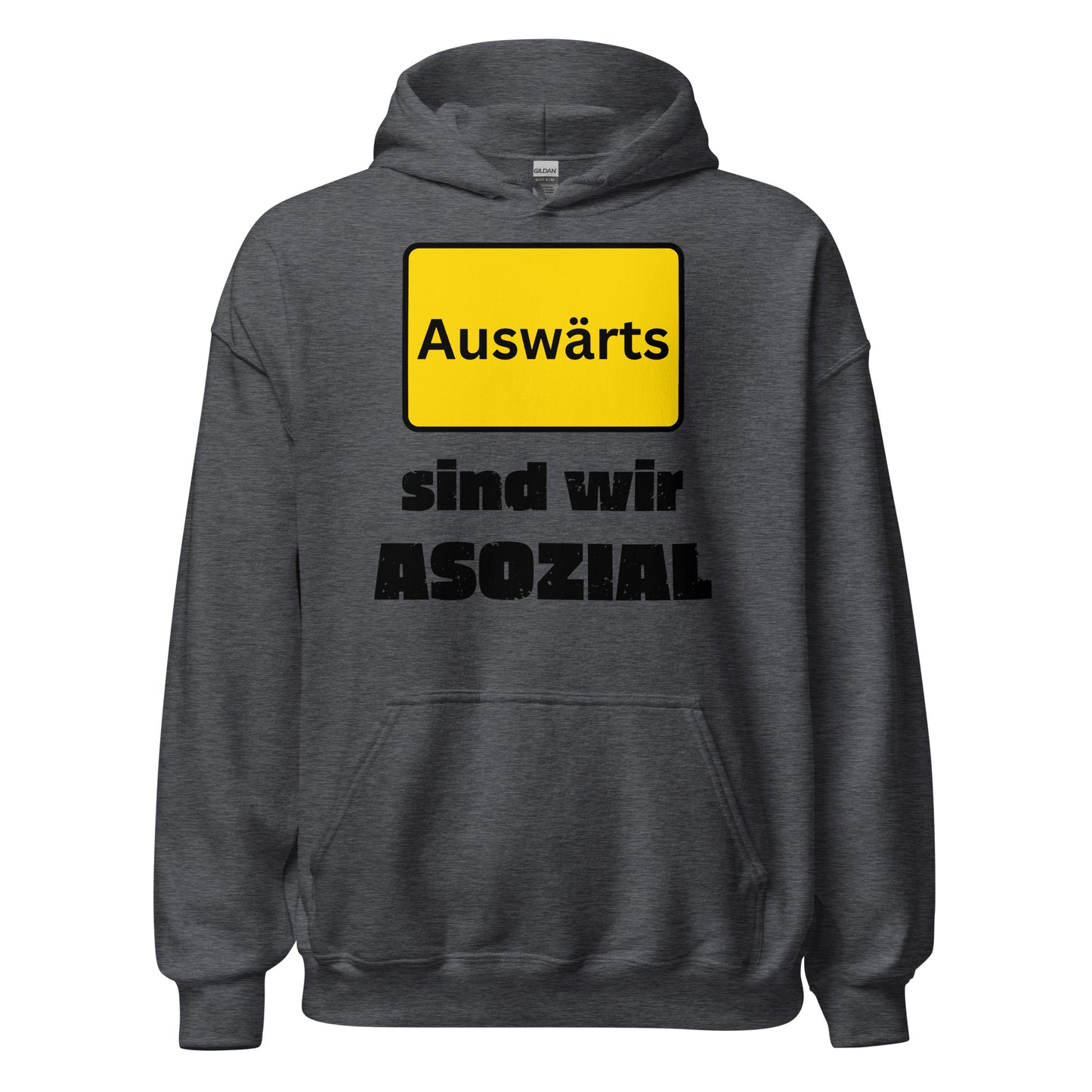Auswärts sind wir asozial Fußball Hoodie Kapuzenpullover