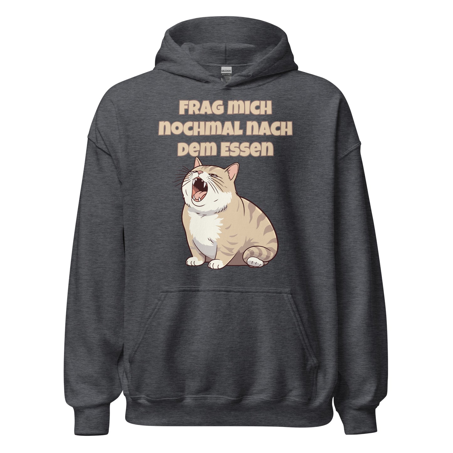 Frag mich nochmal nach dem Essen Katze Hoodie Kapuzenpullover