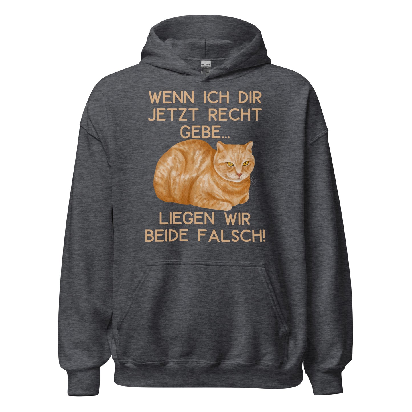 Wenn ich dir Recht gebe liegen wir beide falsch Katzen Hoodie Kapuzenpullover