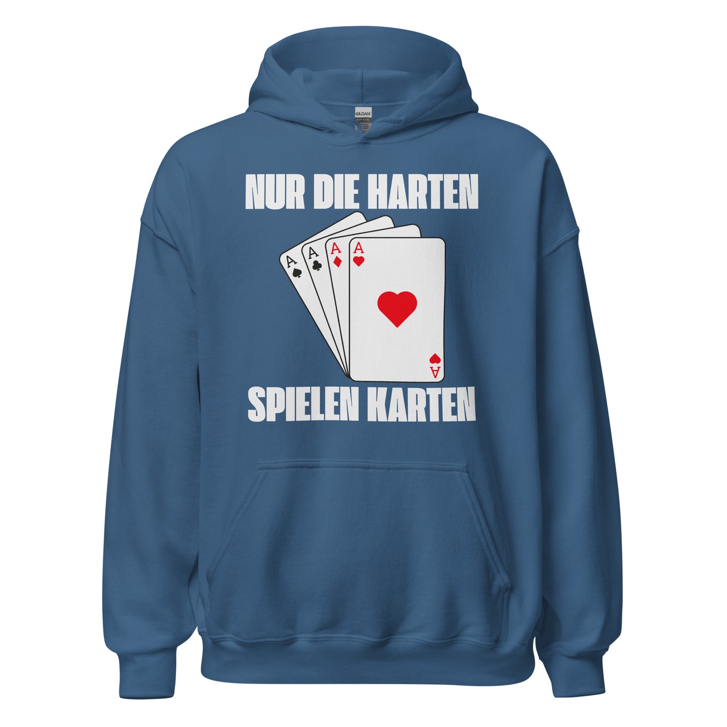 Nur die Harten spielen Karten Poker Skat Hoodie Kapuzenpullover
