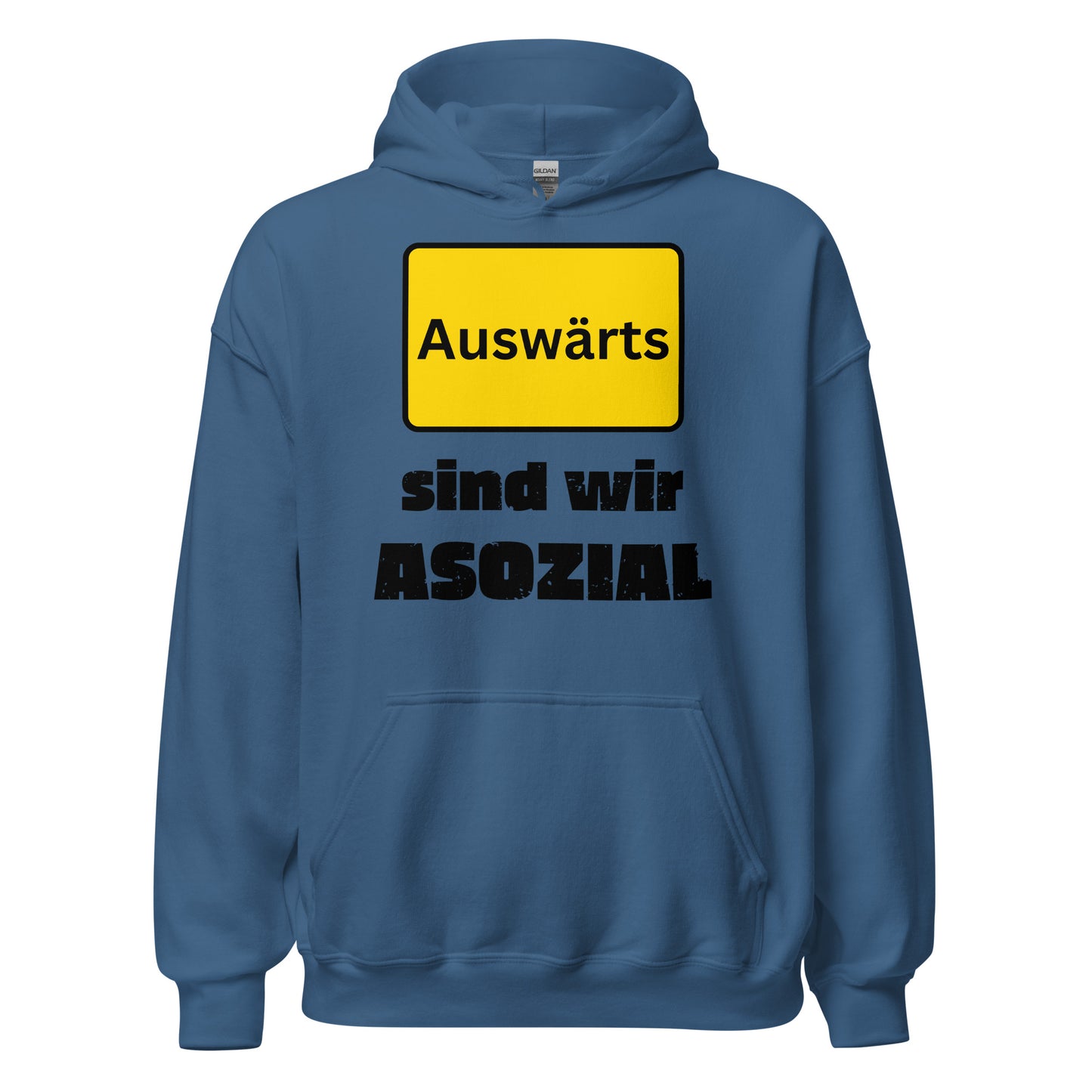 Auswärts sind wir asozial Fußball Hoodie Kapuzenpullover