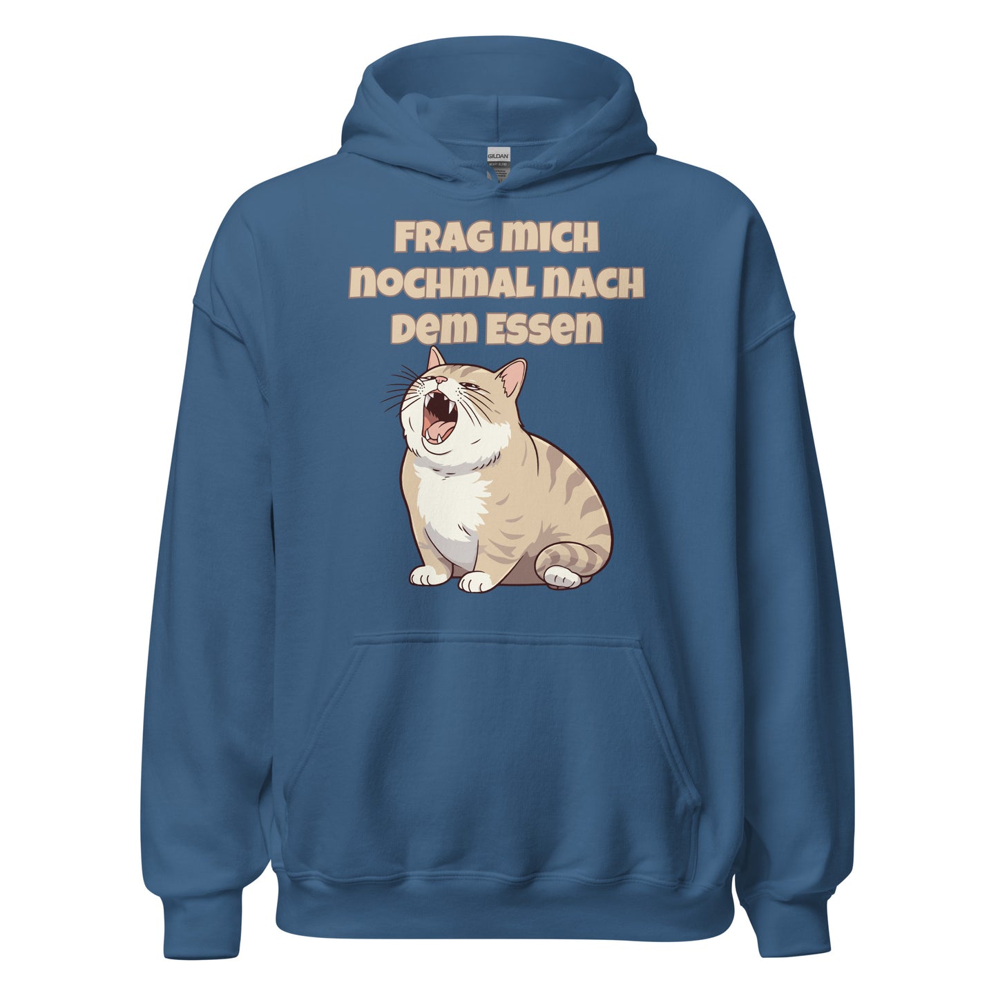 Frag mich nochmal nach dem Essen Katze Hoodie Kapuzenpullover