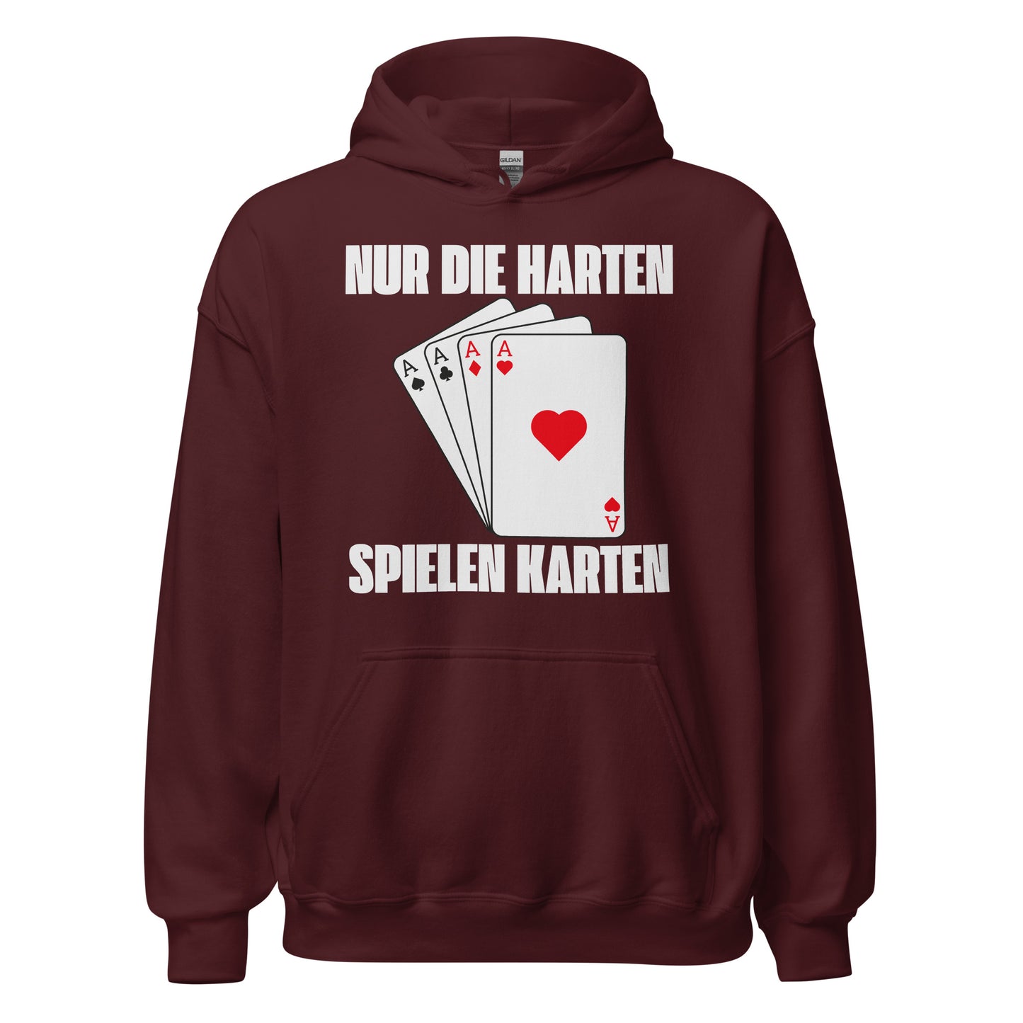 Nur die Harten spielen Karten Poker Skat Hoodie Kapuzenpullover