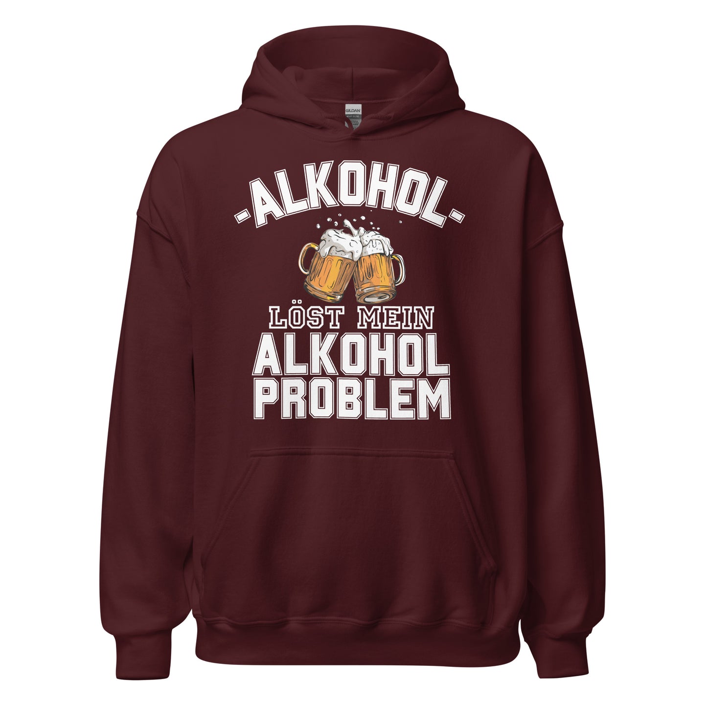 Alkohol löst mein Alkoholproblem Party Bier Kapuzenpullover