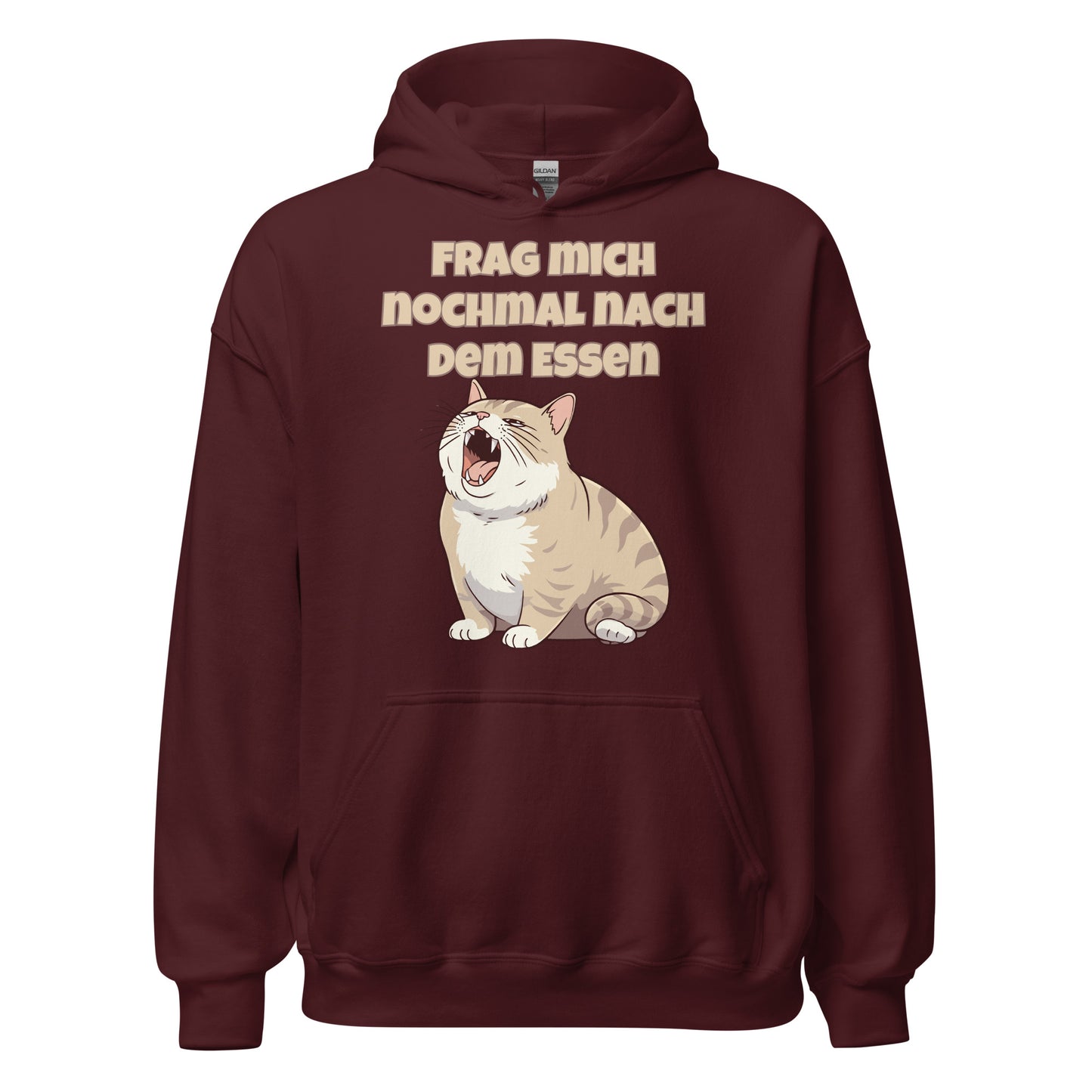 Frag mich nochmal nach dem Essen Katze Hoodie Kapuzenpullover