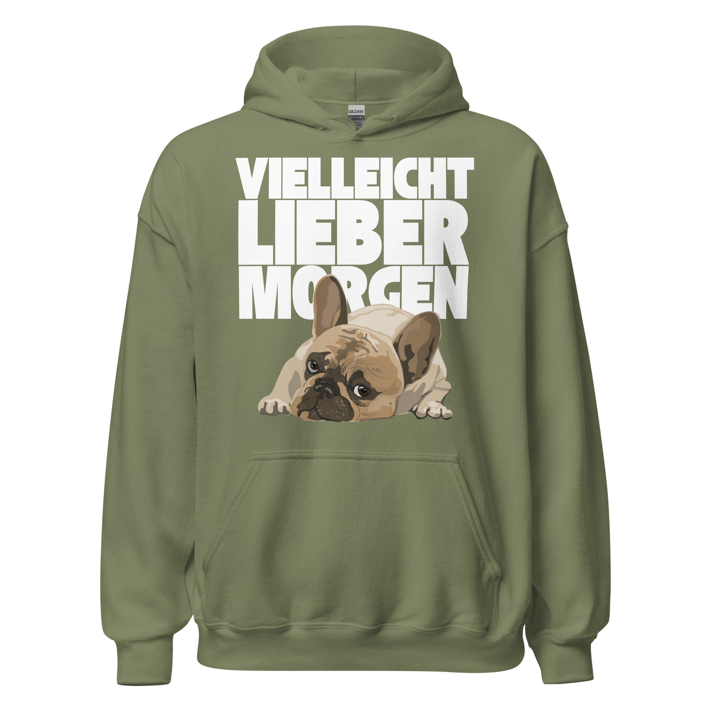 Vielleicht Lieber Morgen Bulldogge Frenchie Morgenmuffel Kapuzenpullover