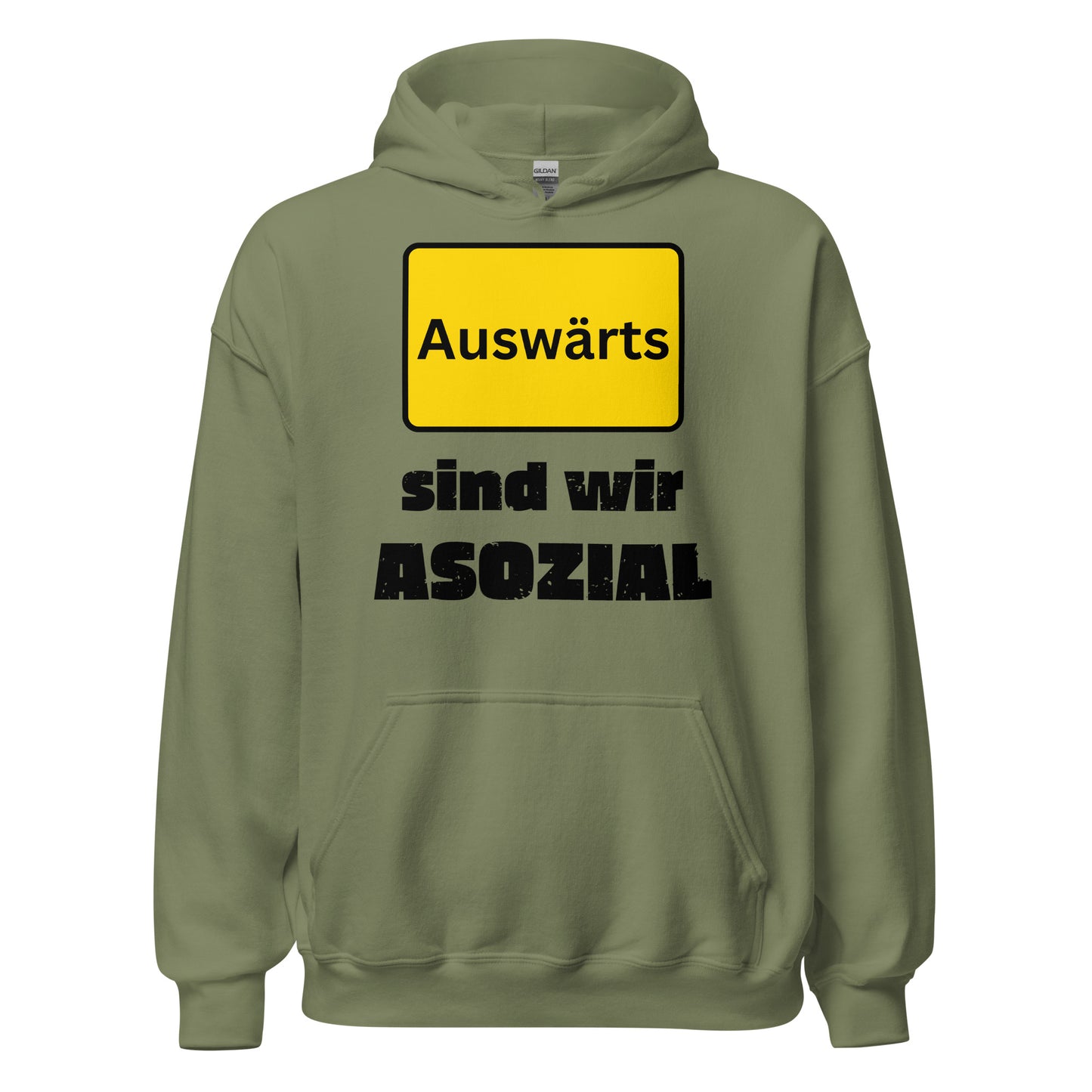 Auswärts sind wir asozial Fußball Hoodie Kapuzenpullover