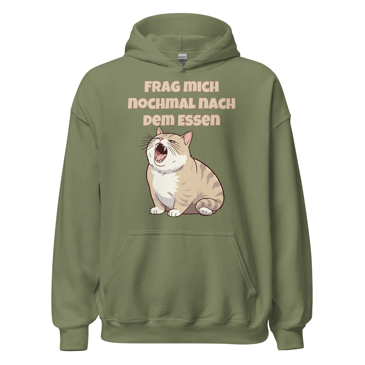 Frag mich nochmal nach dem Essen Katze Hoodie Kapuzenpullover