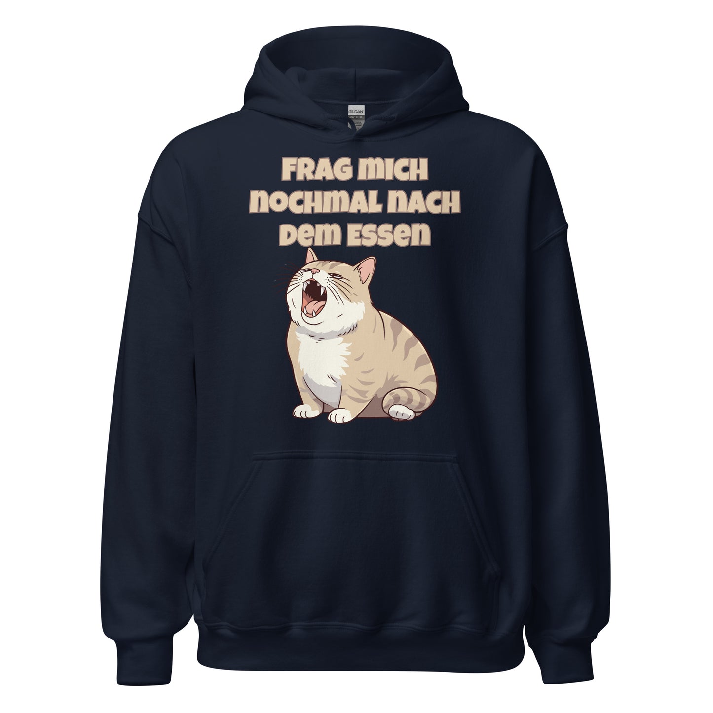 Frag mich nochmal nach dem Essen Katze Hoodie Kapuzenpullover