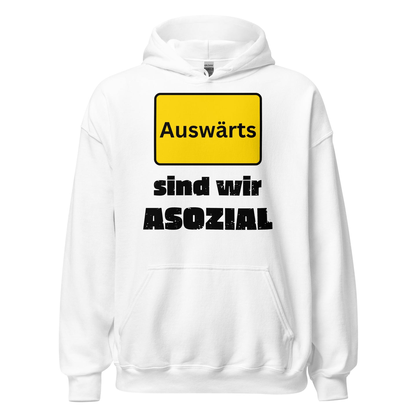 Auswärts sind wir asozial Fußball Hoodie Kapuzenpullover