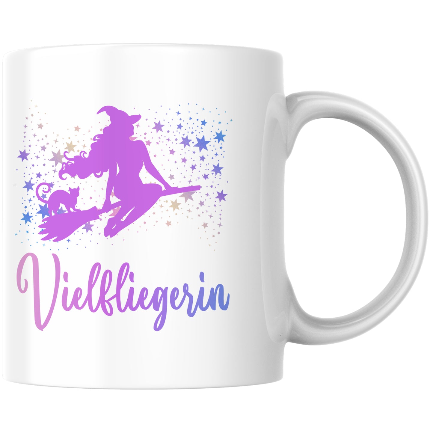 Vielfliegerin Hexe Besen Urlaub Kaffee Tasse