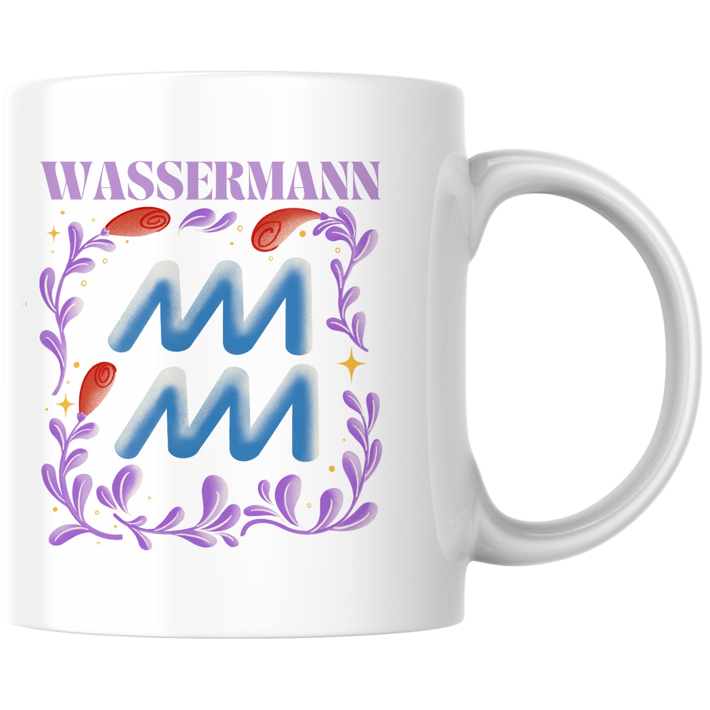 Wassermann Aquarius Sternzeichen Kaffee Tasse