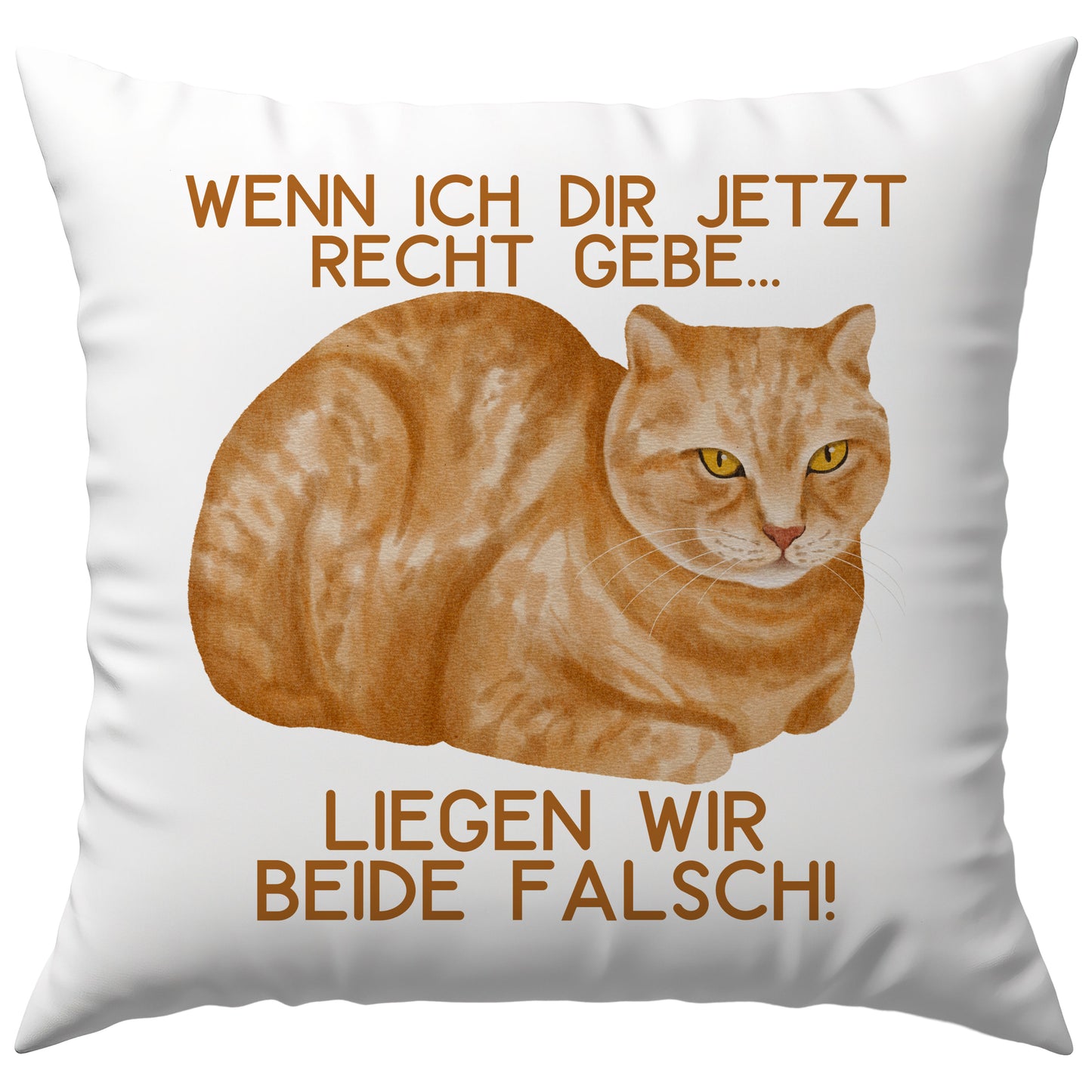 Wenn Ich Dir Jetzt Recht Gebe Liegen Wir Beide Falsch Katze Deko Kissen