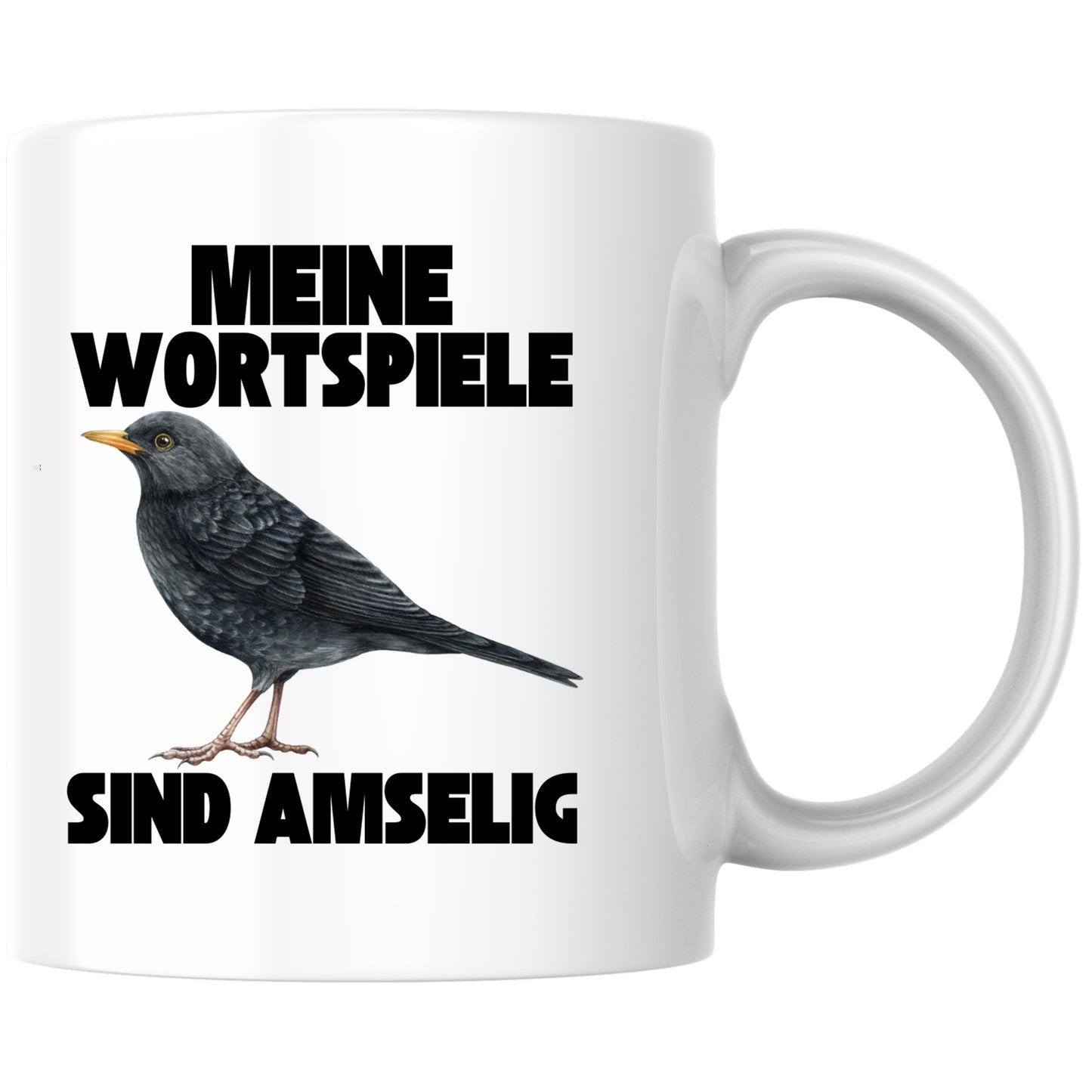Meine Wortspiele Sind Amselig Vogel Selbstironie Kaffee Tasse