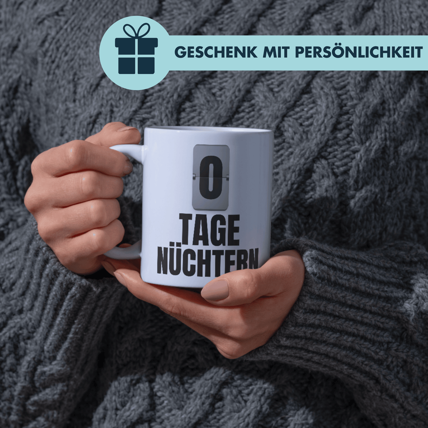 0 Tage Nüchtern Alkohol Selbstironie Kaffee Tasse